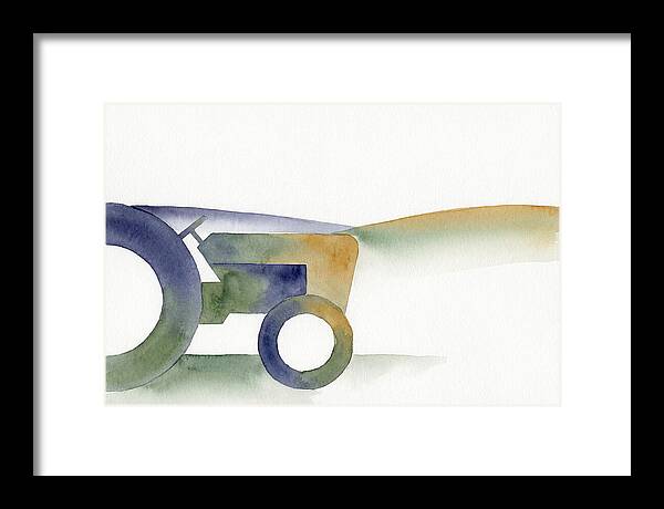 Old Tractor Silhouette In Watercolor