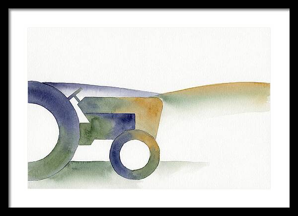 Old Tractor Silhouette In Watercolor