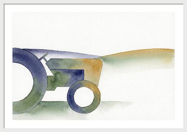 Old Tractor Silhouette In Watercolor