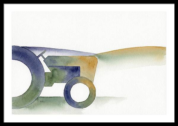 Old Tractor Silhouette In Watercolor