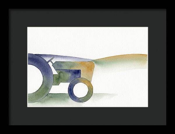 Old Tractor Silhouette In Watercolor