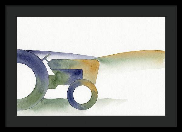 Old Tractor Silhouette In Watercolor