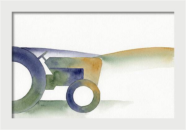 Old Tractor Silhouette In Watercolor