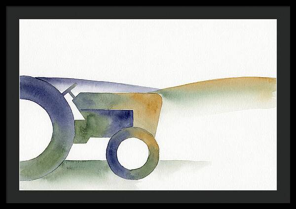 Old Tractor Silhouette In Watercolor