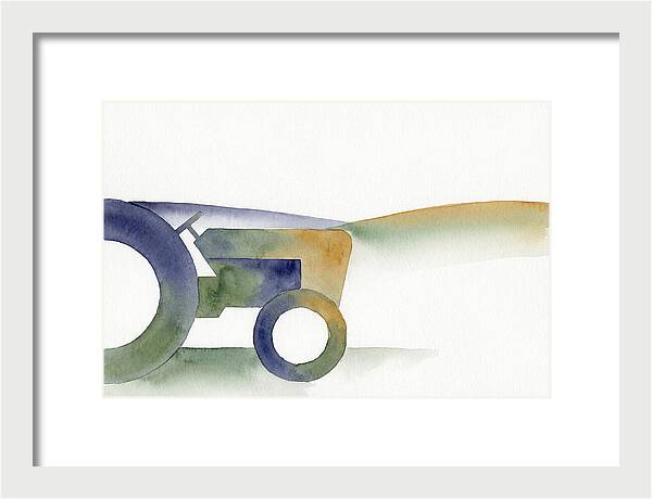 Old Tractor Silhouette In Watercolor