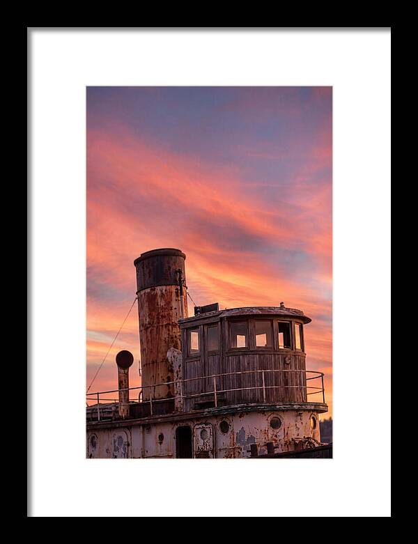 Old Tugboat Under Sunset