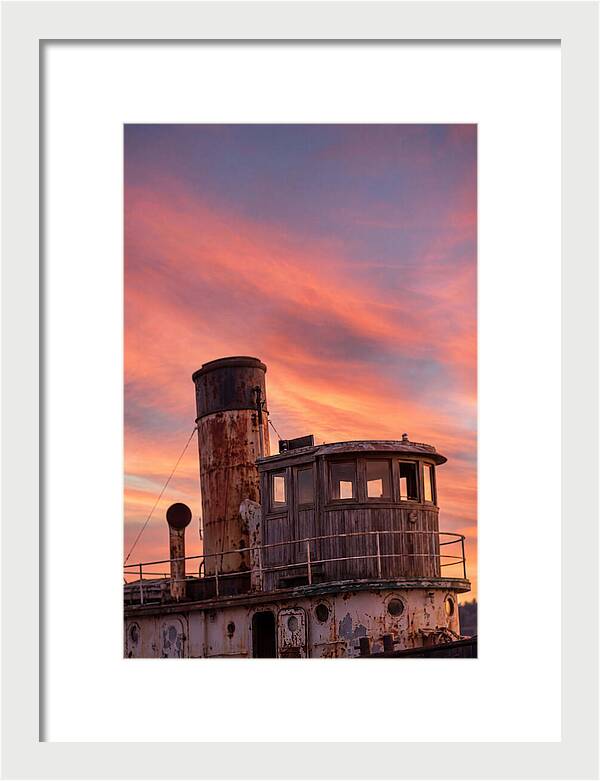 Old Tugboat Under Sunset