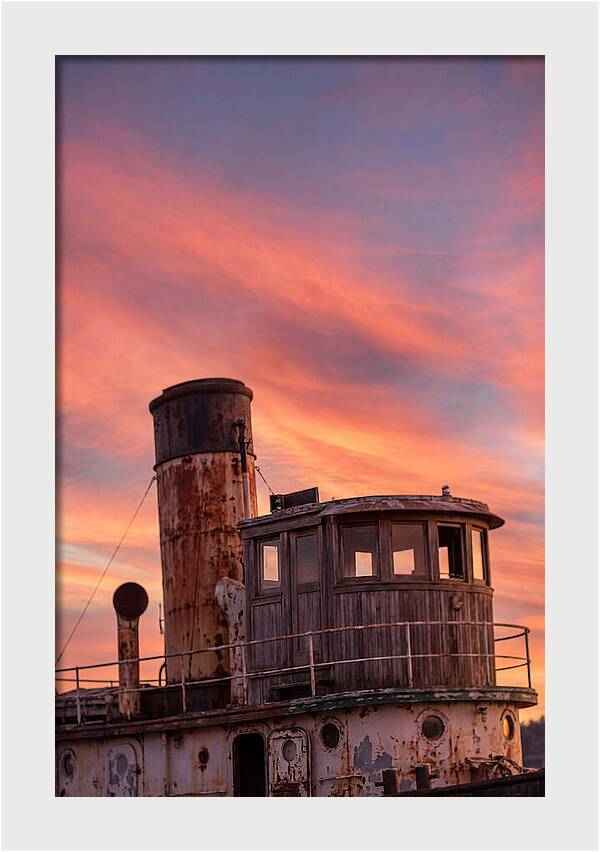 Old Tugboat Under Sunset