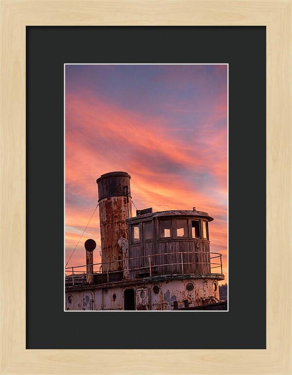 Old Tugboat Under Sunset