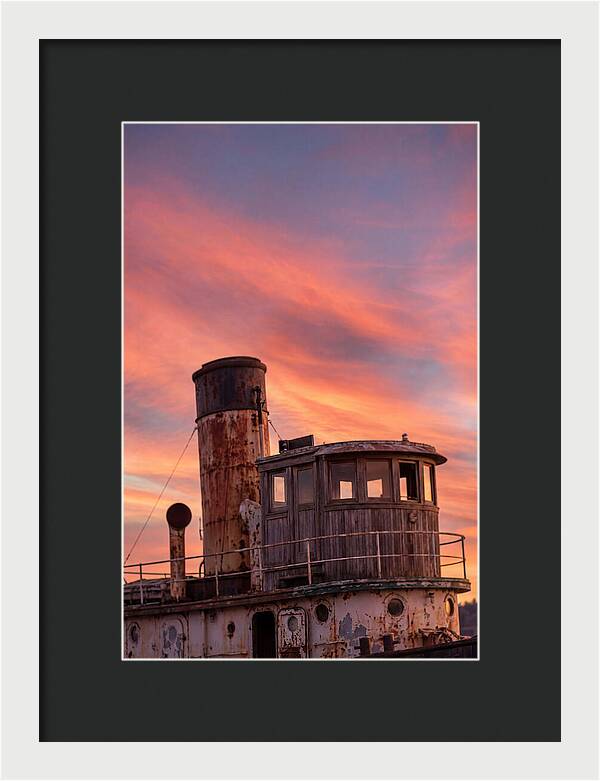 Old Tugboat Under Sunset