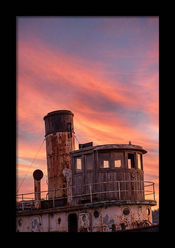 Old Tugboat Under Sunset