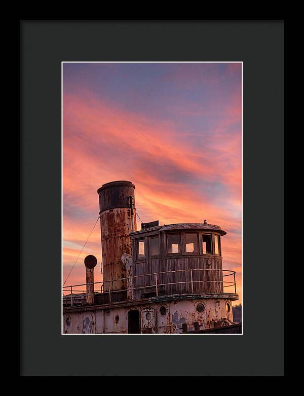 Old Tugboat Under Sunset