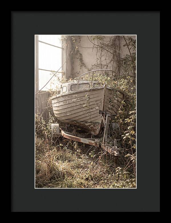 Old Wooden Boat In Overgrown Space