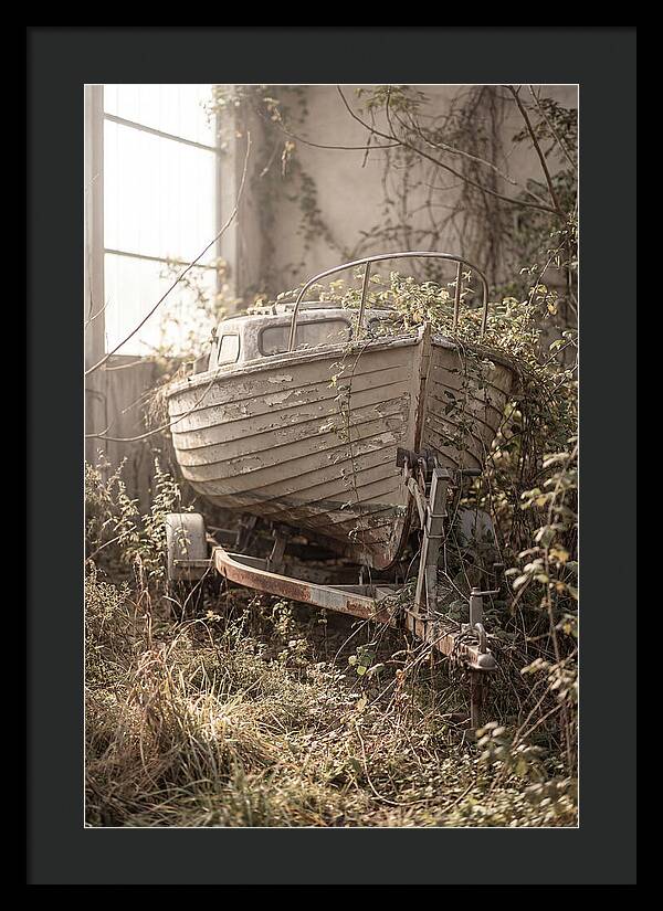 Old Wooden Boat In Overgrown Space