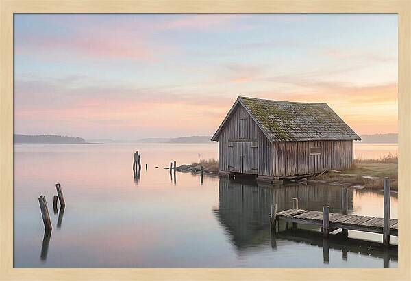 Old Wooden Boathouse Serenity