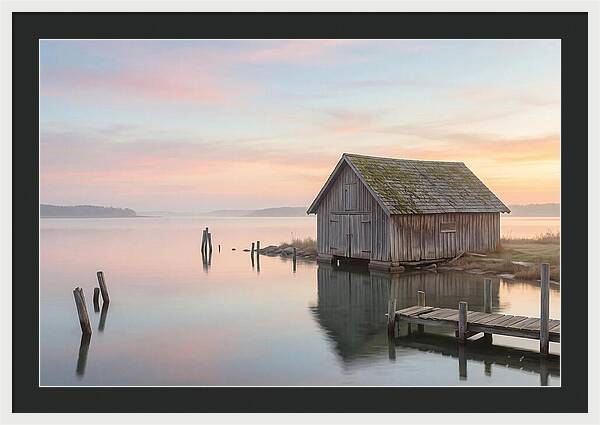 Old Wooden Boathouse Serenity