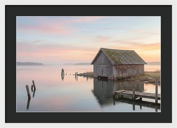 Old Wooden Boathouse Serenity