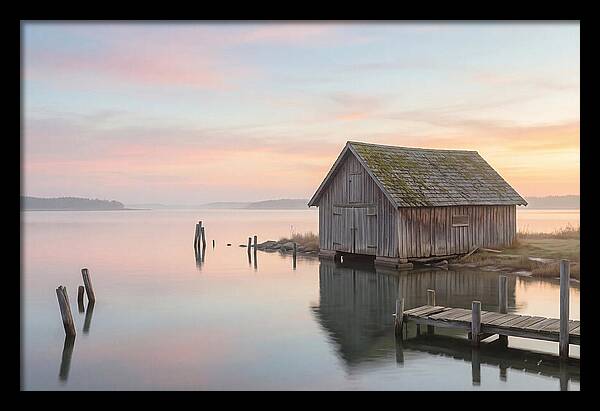 Old Wooden Boathouse Serenity
