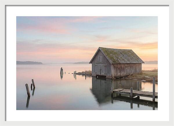 Old Wooden Boathouse Serenity