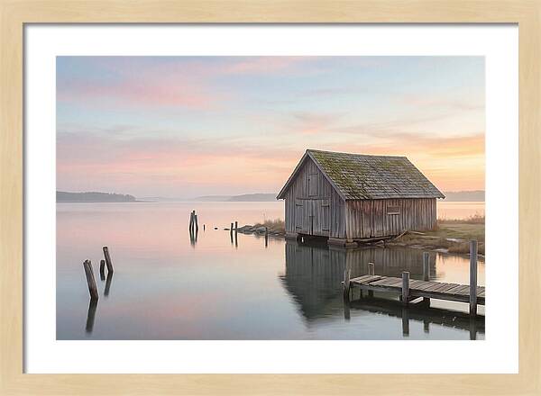 Old Wooden Boathouse Serenity