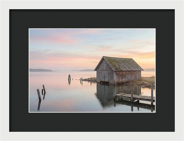 Old Wooden Boathouse Serenity