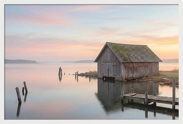 Old Wooden Boathouse Serenity