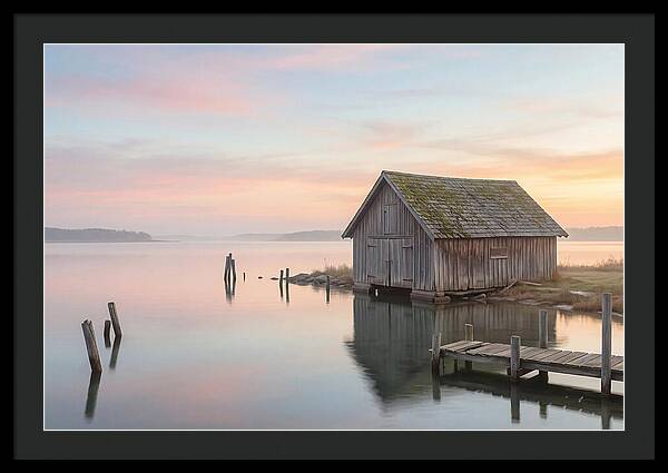 Old Wooden Boathouse Serenity