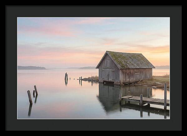 Old Wooden Boathouse Serenity