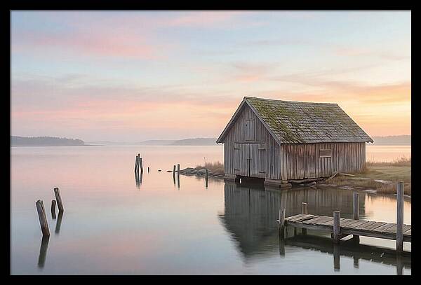 Old Wooden Boathouse Serenity