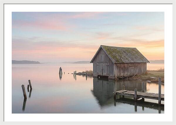 Old Wooden Boathouse Serenity