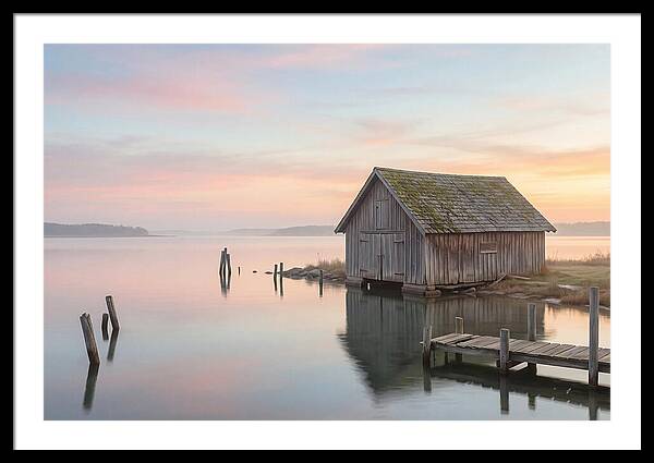 Old Wooden Boathouse Serenity