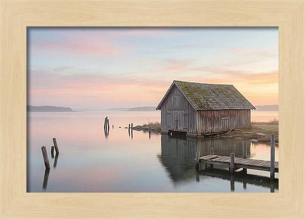 Old Wooden Boathouse Serenity