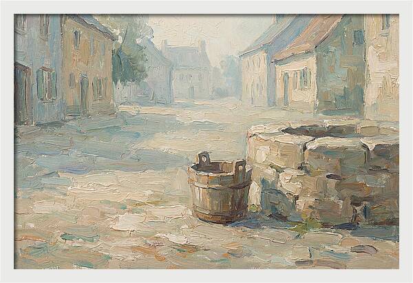 Old Wooden Bucket By The Well
