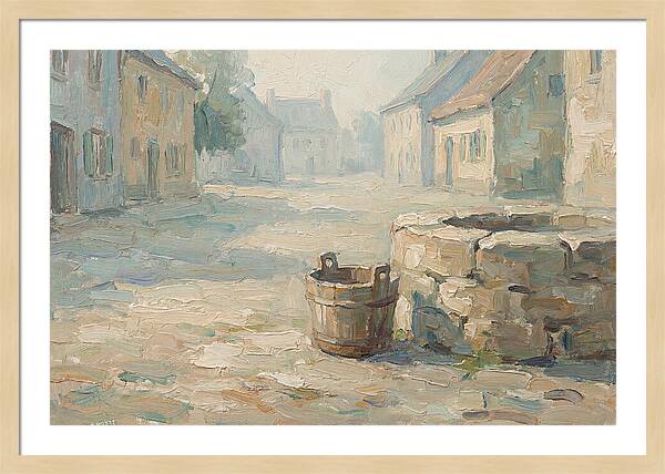 Old Wooden Bucket By The Well