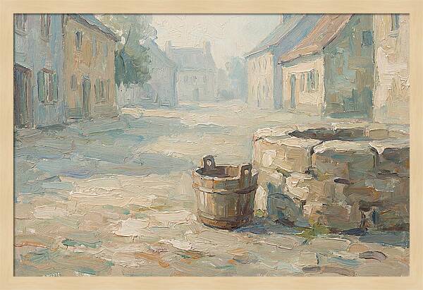 Old Wooden Bucket By The Well