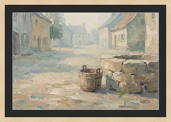 Old Wooden Bucket By The Well