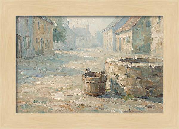 Old Wooden Bucket By The Well