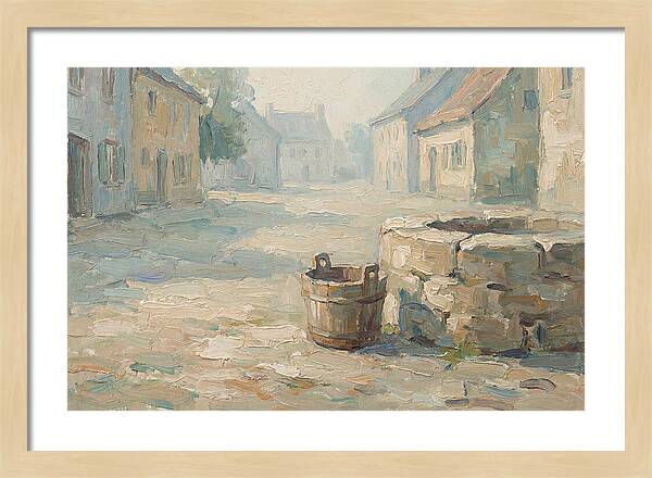 Old Wooden Bucket By The Well