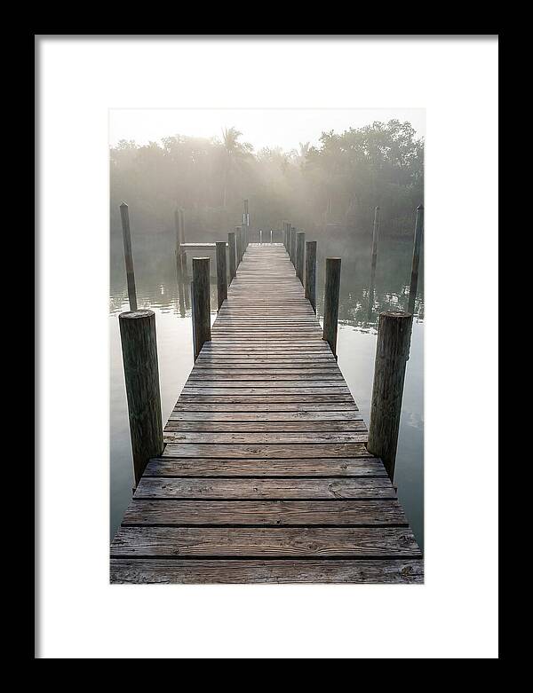 Old Wooden Dock In Mist