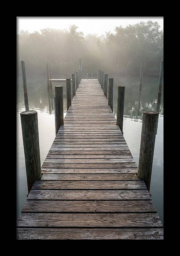 Old Wooden Dock In Mist