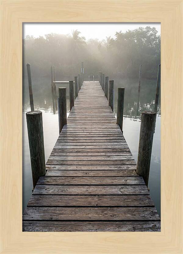 Old Wooden Dock In Mist