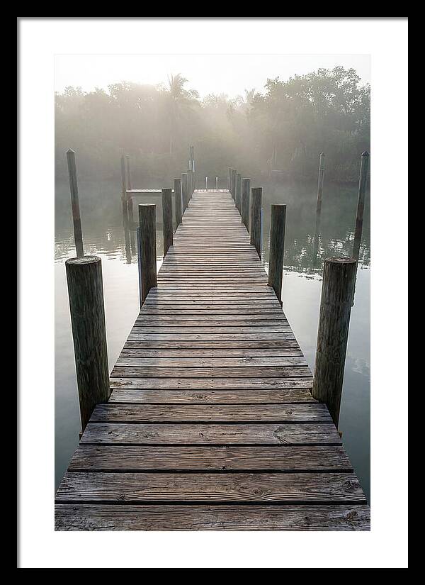 Old Wooden Dock In Mist
