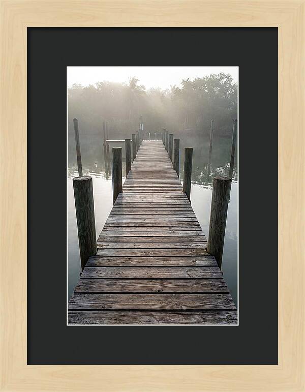 Old Wooden Dock In Mist