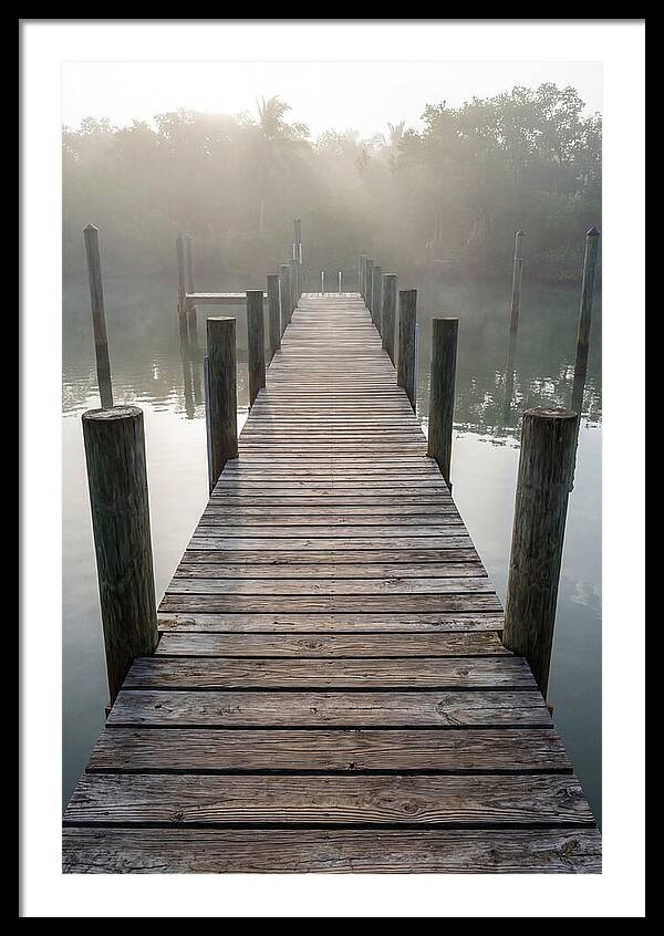 Old Wooden Dock In Mist