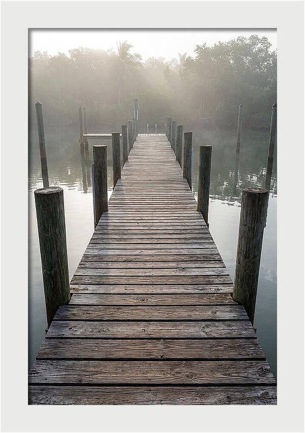 Old Wooden Dock In Mist