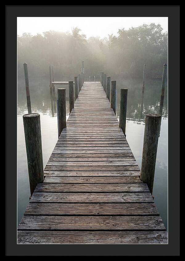 Old Wooden Dock In Mist
