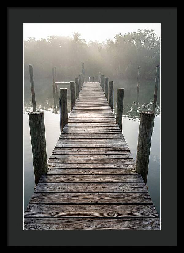 Old Wooden Dock In Mist