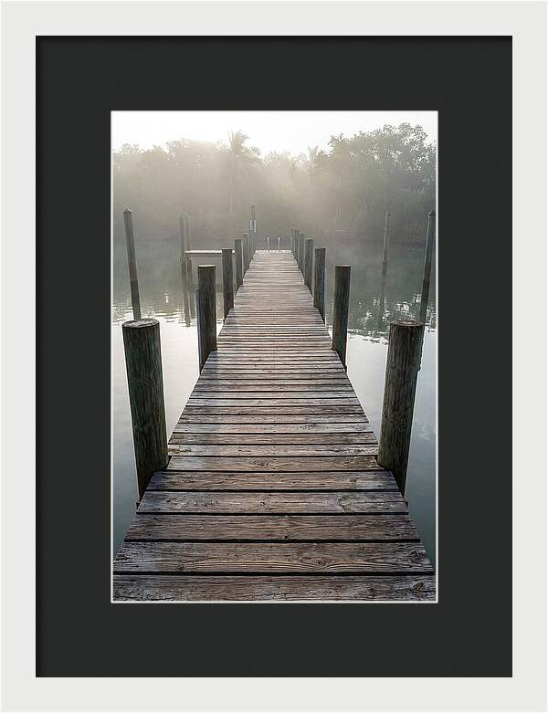 Old Wooden Dock In Mist