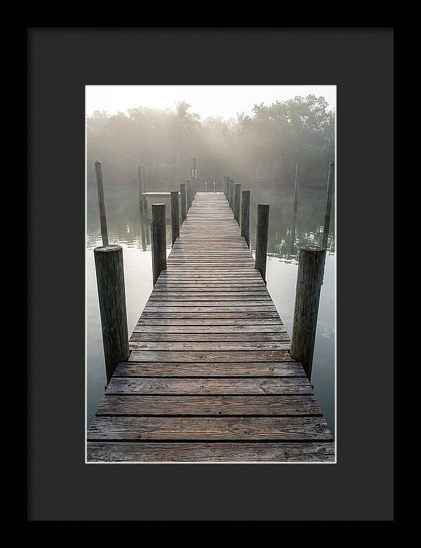 Old Wooden Dock In Mist