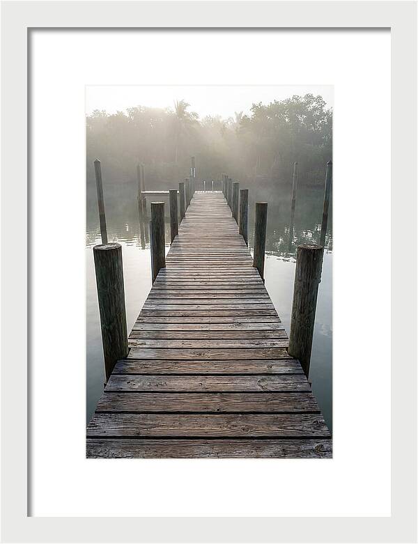 Old Wooden Dock In Mist